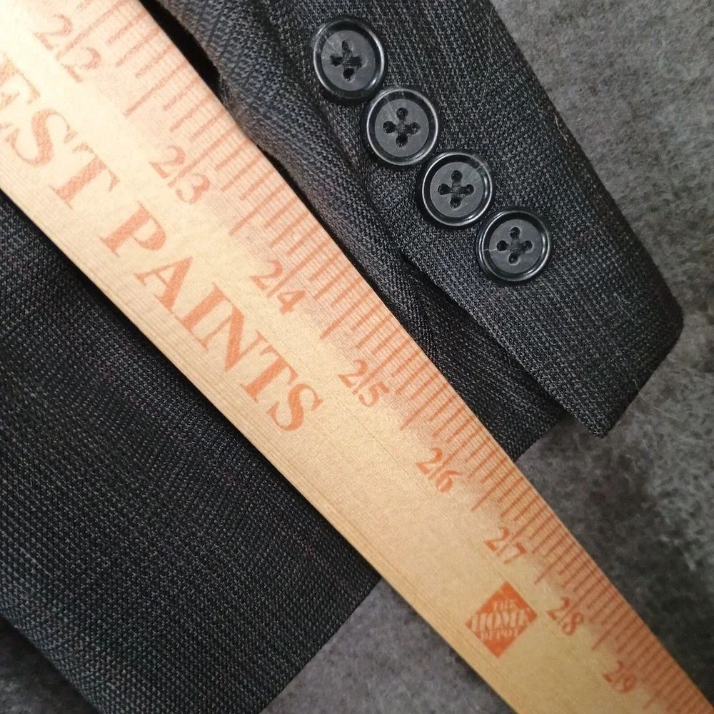 Hart Schaffner Marx Blazer Men 48L 100% Virgin Wool Black Pocket Softly Tailored